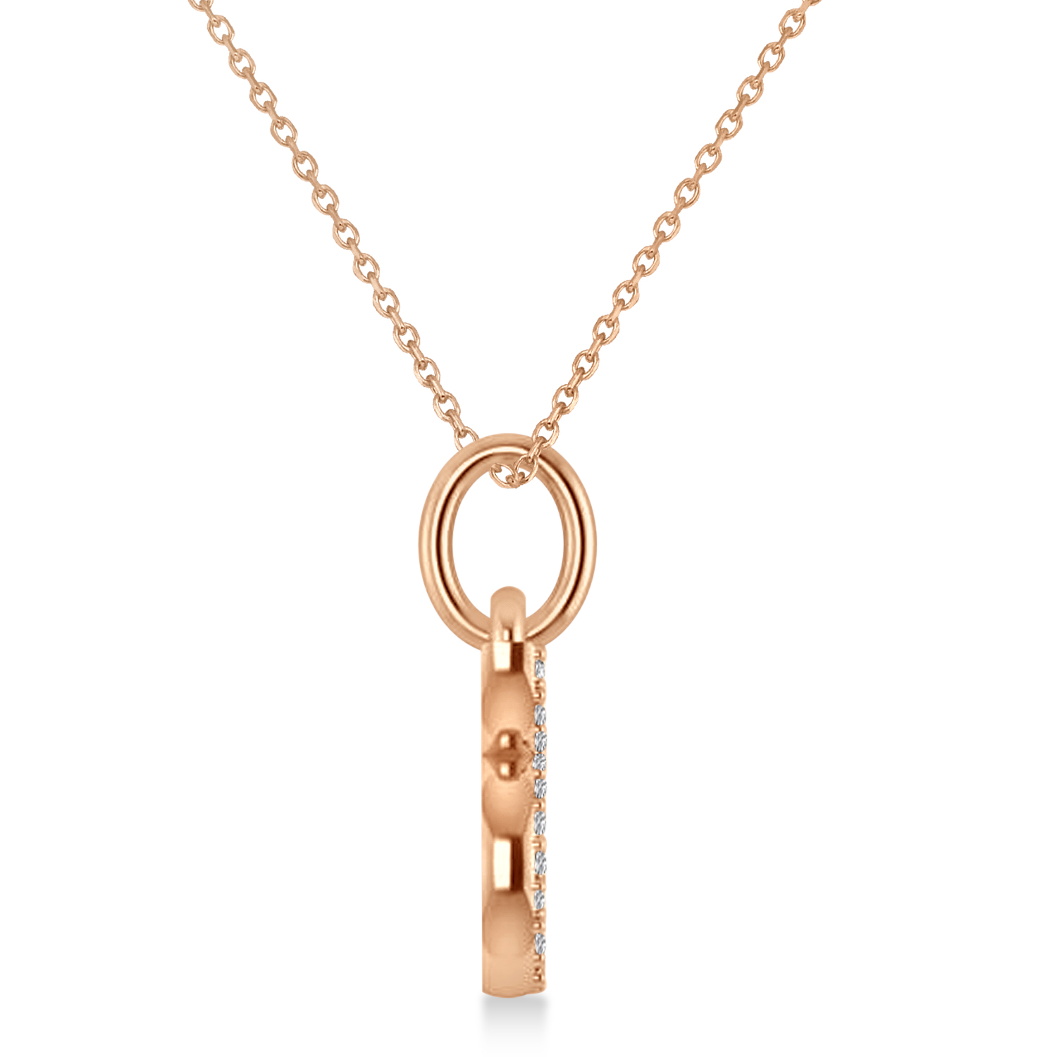 Taurus Zodiac Diamond Pendant Necklace 14k Rose Gold (0.12ct)