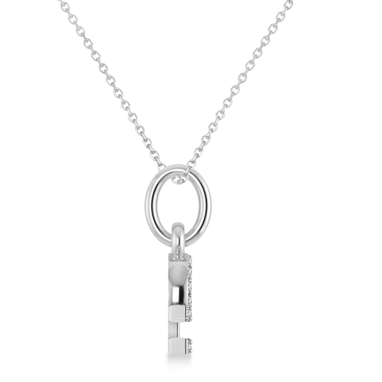 Libra Zodiac Diamond Pendant Necklace 14k White Gold (0.135ct)