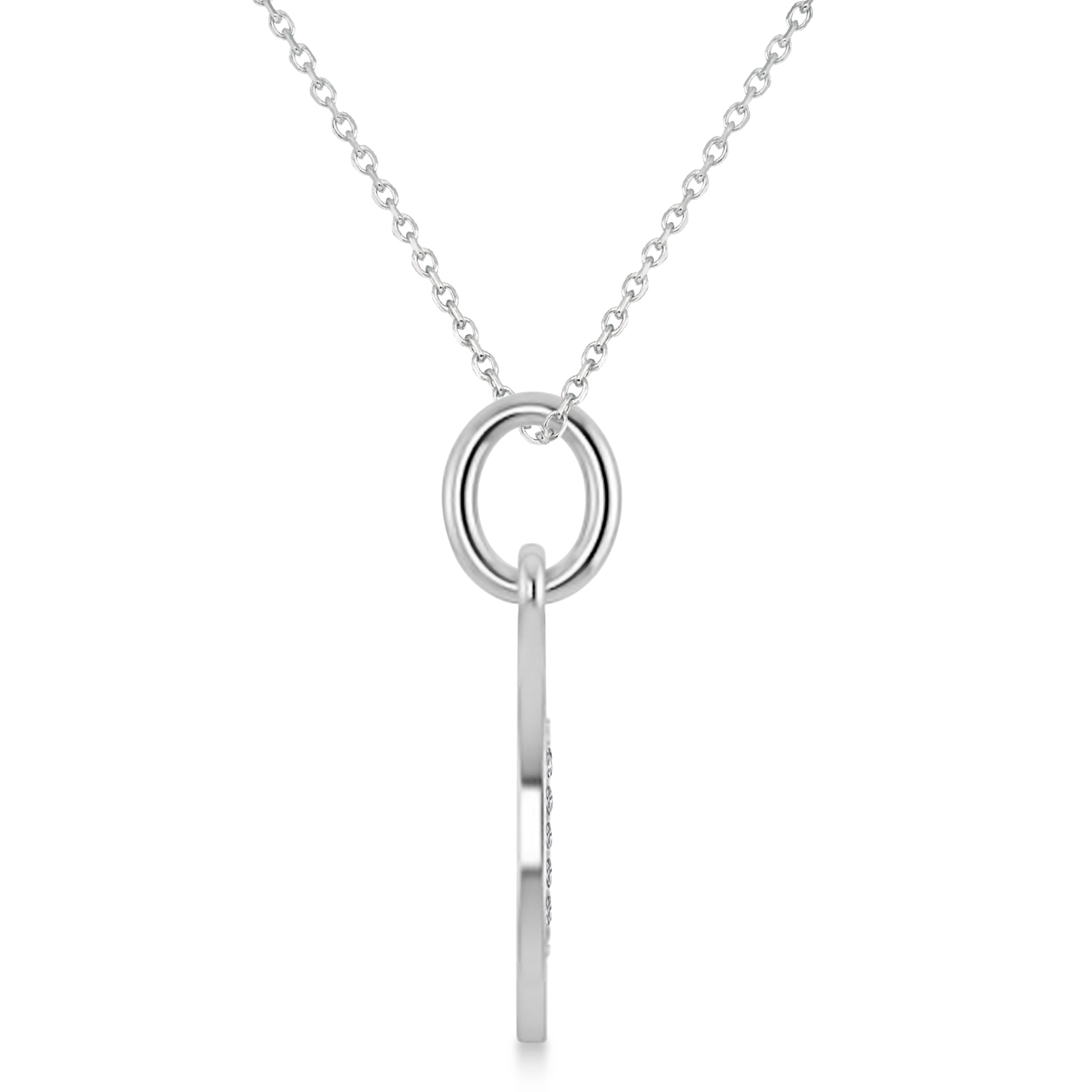 Diamond Capricorn Zodiac Disk Pendant Necklace 14k White Gold (0.12ct)