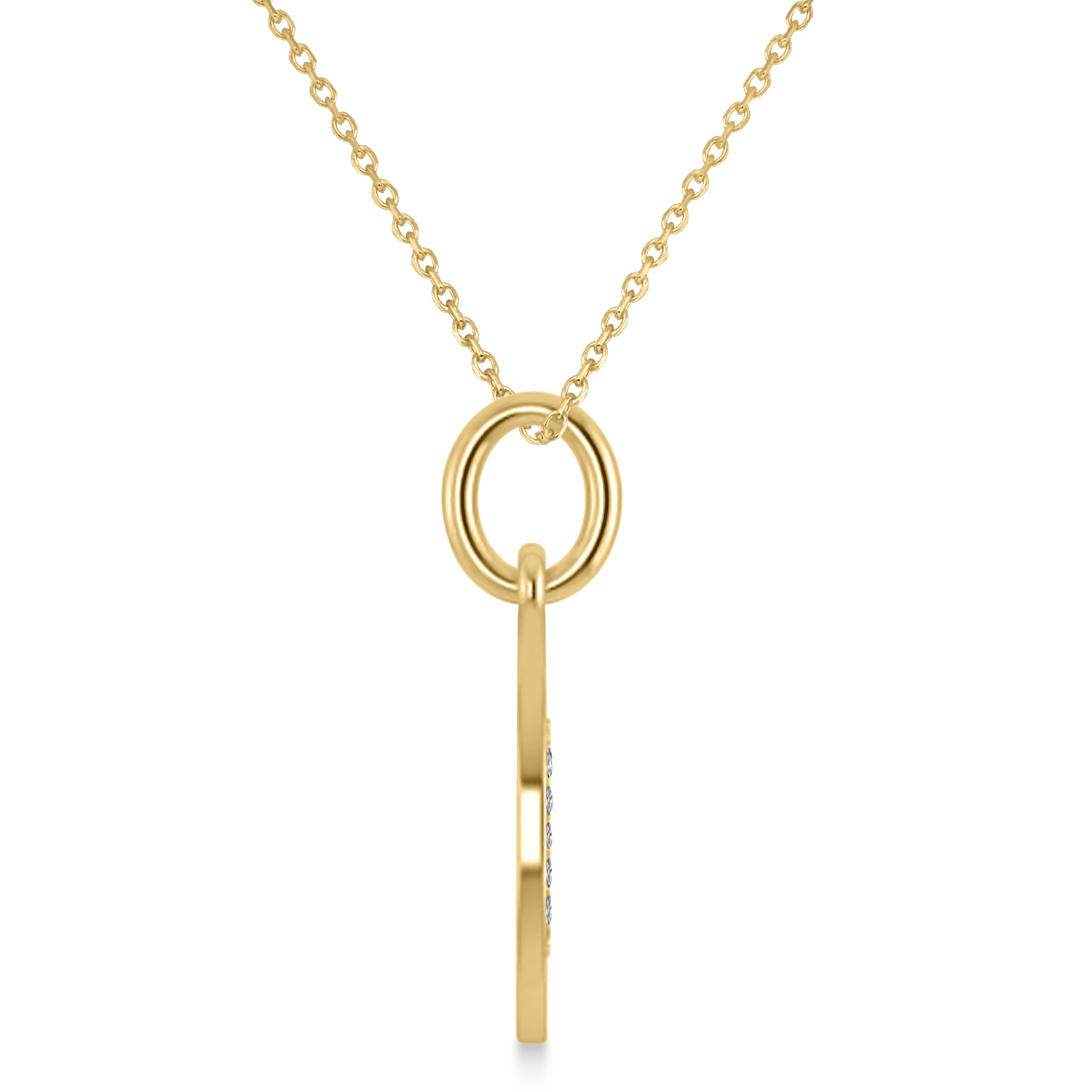 Diamond Taurus Zodiac Disk Pendant Necklace 14k Yellow Gold (0.09ct)