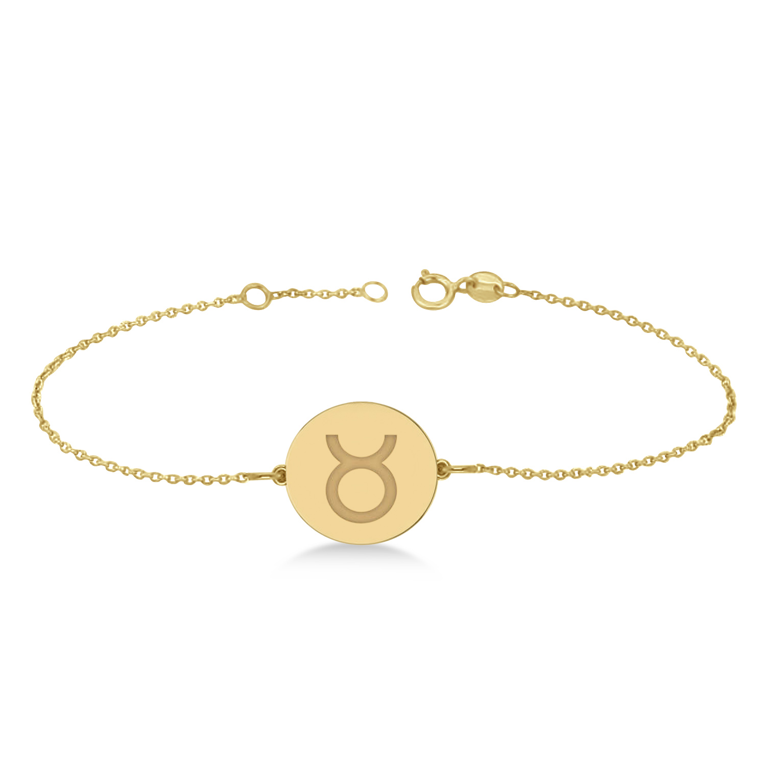 Taurus Disk Zodiac Bracelet 14k Yellow Gold