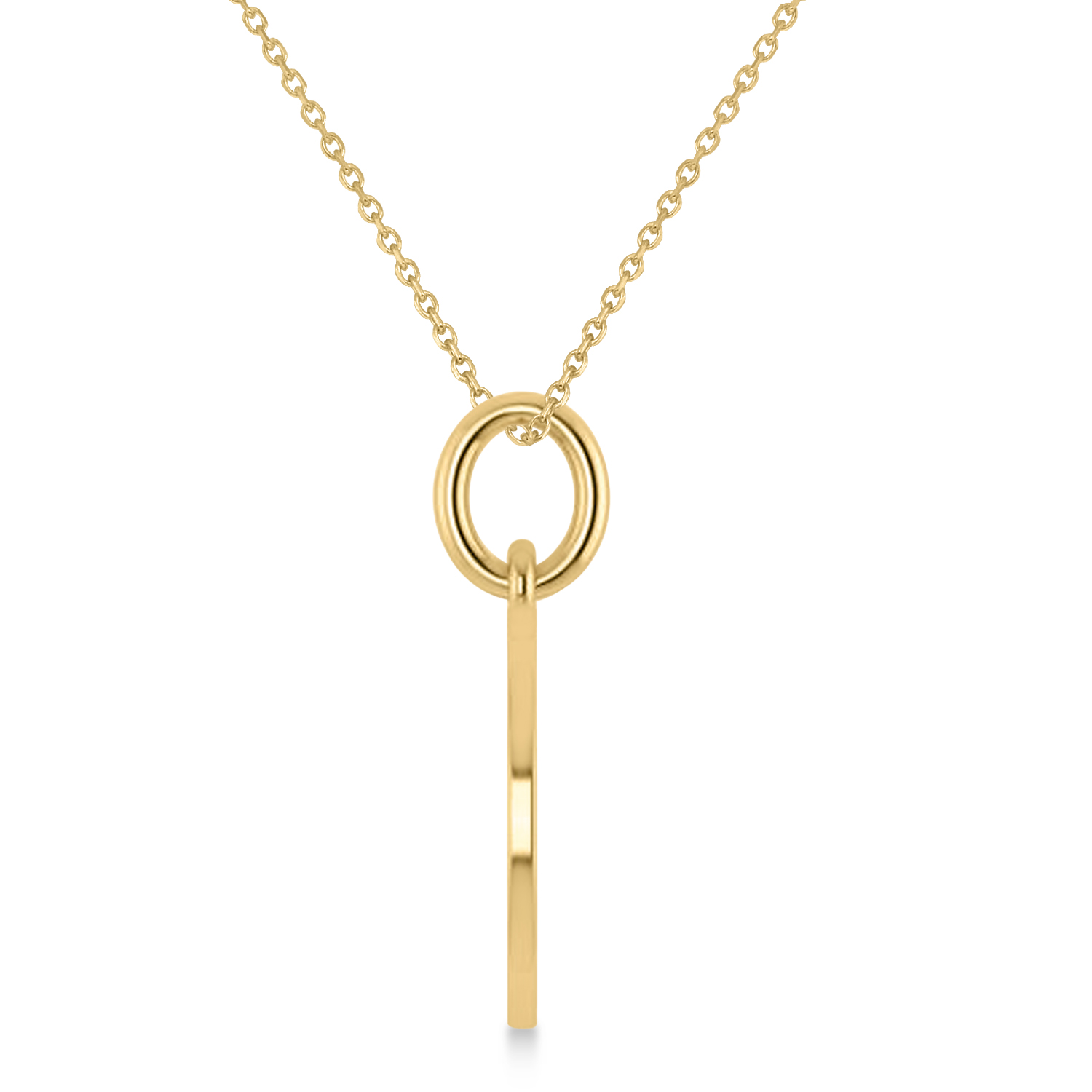 Libra Disk Zodiac Pendant Necklace 14k Yellow Gold