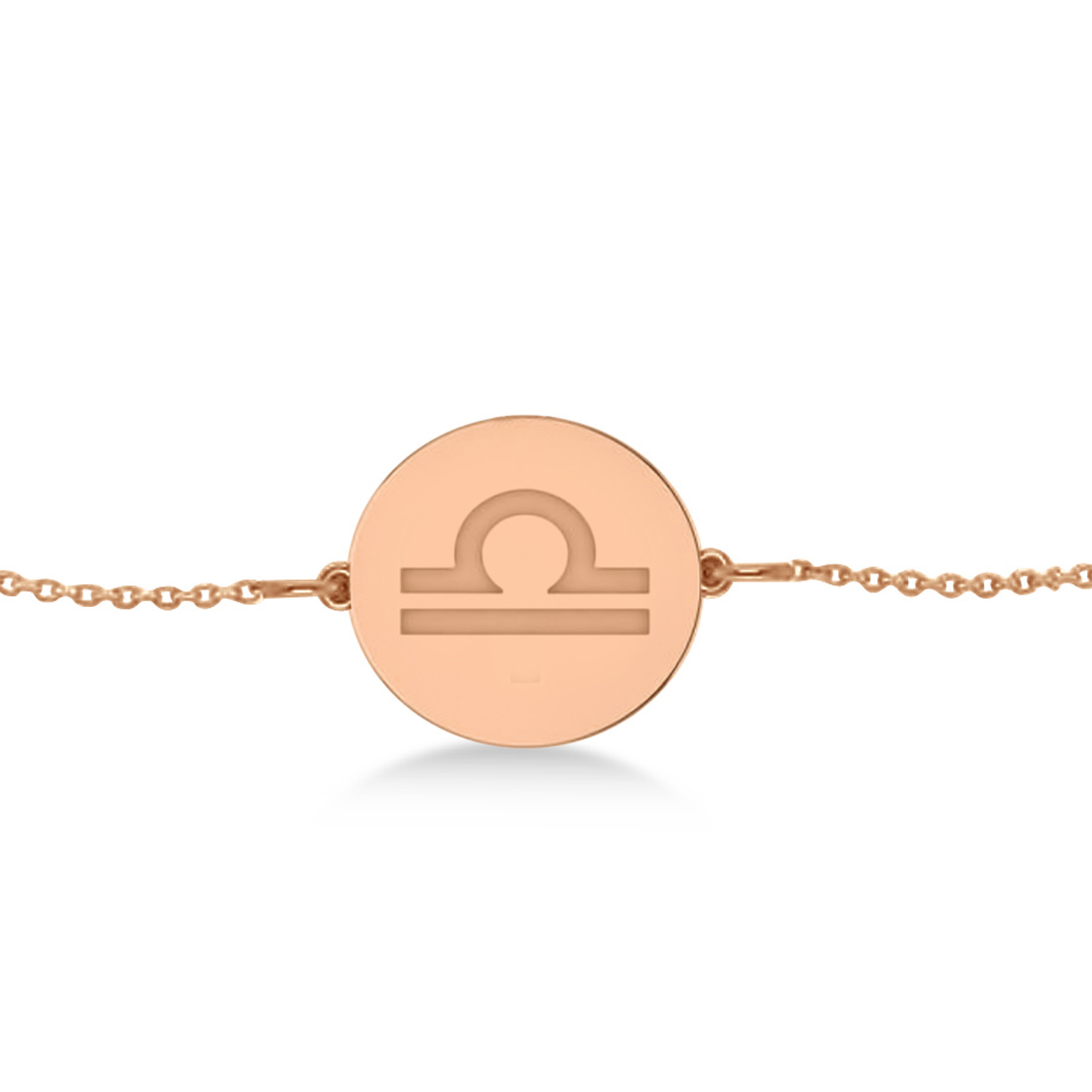 Libra Disk Zodiac Bracelet 14k Rose Gold