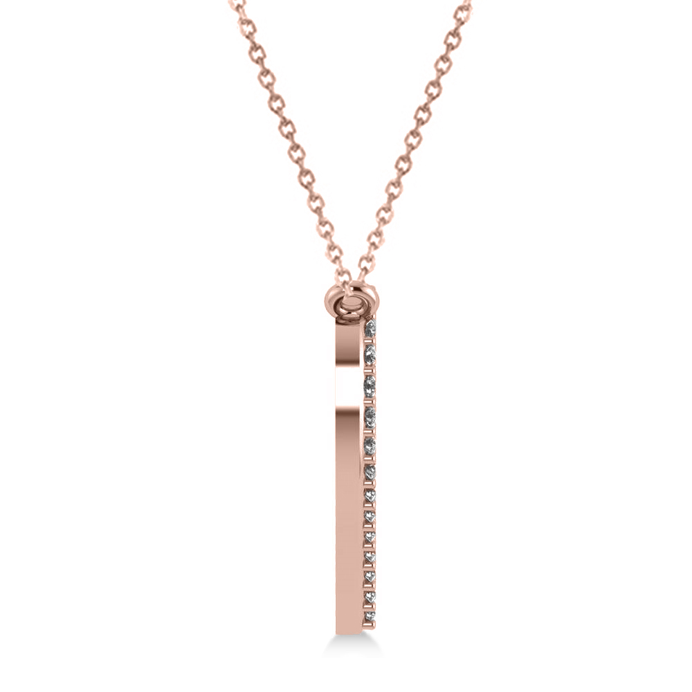 Double Row Open Heart Diamond Pendant Necklace 14k Rose Gold (0.66ct)