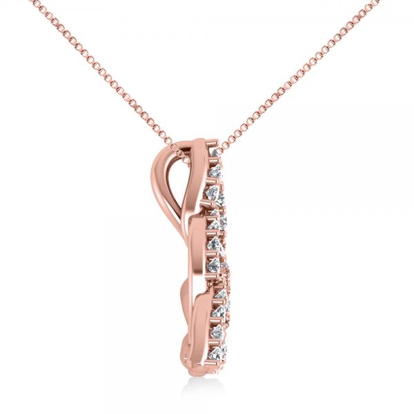 Diamond Trinity Celtic Knot Pendant Necklace 14k Rose Gold (0.45ct)