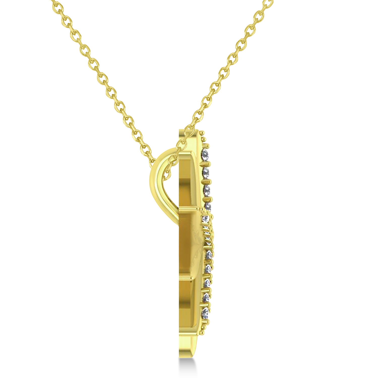 Diamond Starburst Pendant Necklace 14k Yellow Gold (0.13ct)