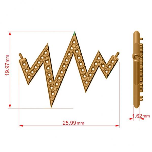 Diamond Heartbeat Vital Sign Pendant Necklace 14k Yellow Gold (0.36ct)