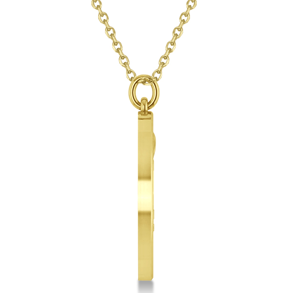 Tree of Life Pendant Necklace Plain Metal 14k Yellow Gold