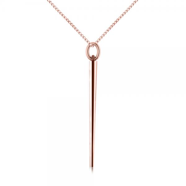 Spike Pendant Necklace in Plain Metal 14k Rose Gold
