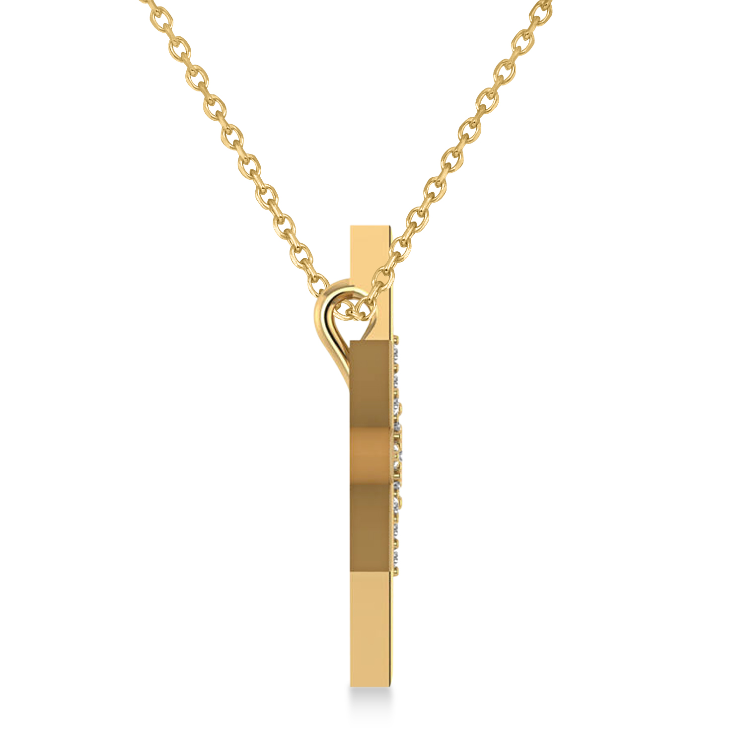 Diamond Adorned North Star Pendant Necklace 14k Yellow Gold (0.17ct)