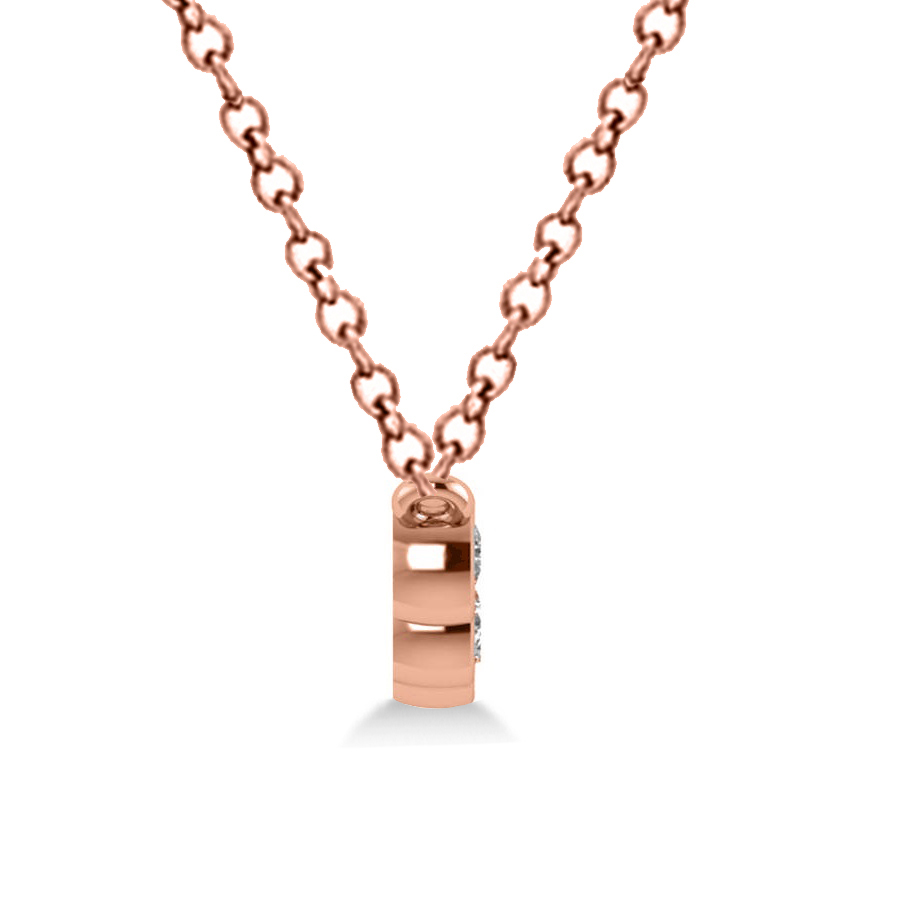 Bezel-set Five-Stone Diamond Pendant Necklace 14k Rose Gold (1.00ct)