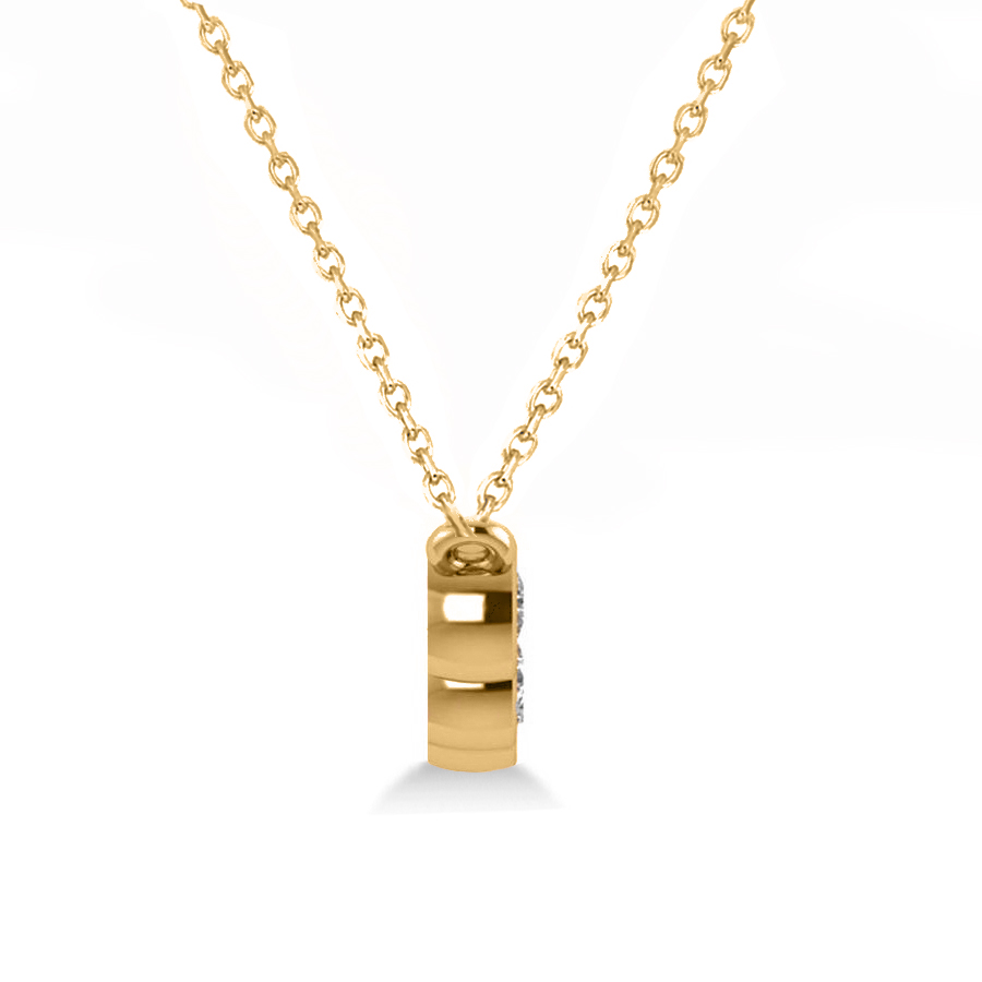 Bezel-set Five-Stone Diamond Pendant Necklace 14k Yellow