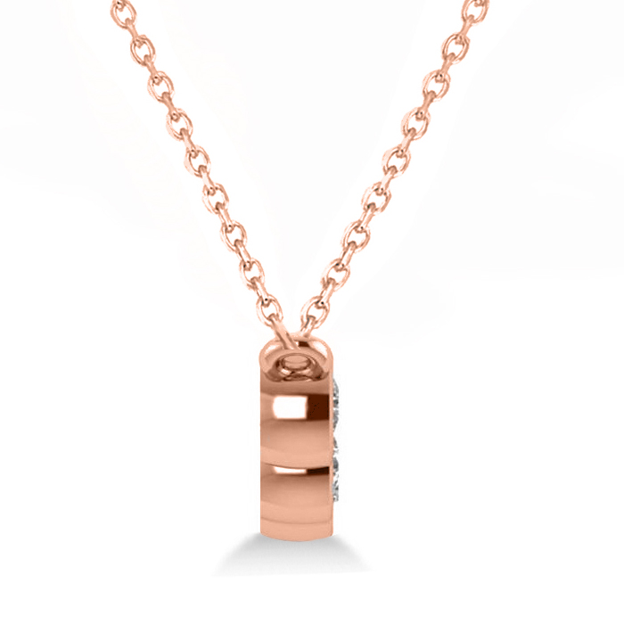 Diamond & Aquamarine 5-Stone Pendant Necklace 14k Rose Gold 2.00ct