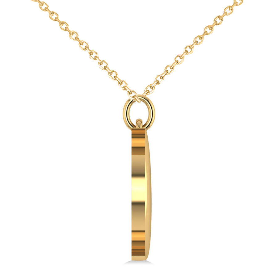 Crescent Moon Pendant Necklace 14K Yellow Gold