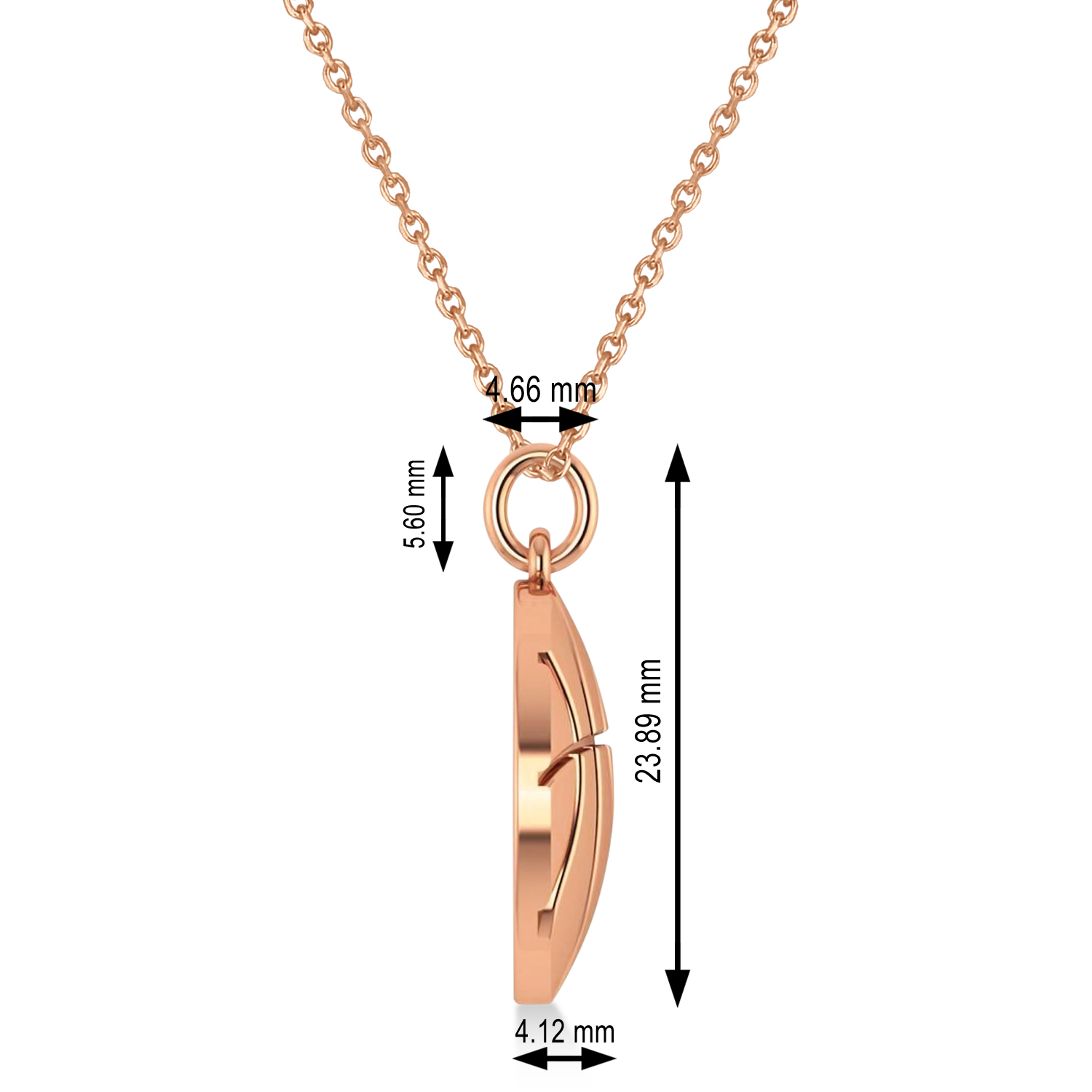 Basketball Charm Men's Pendant Necklace 14K Rose Gold
