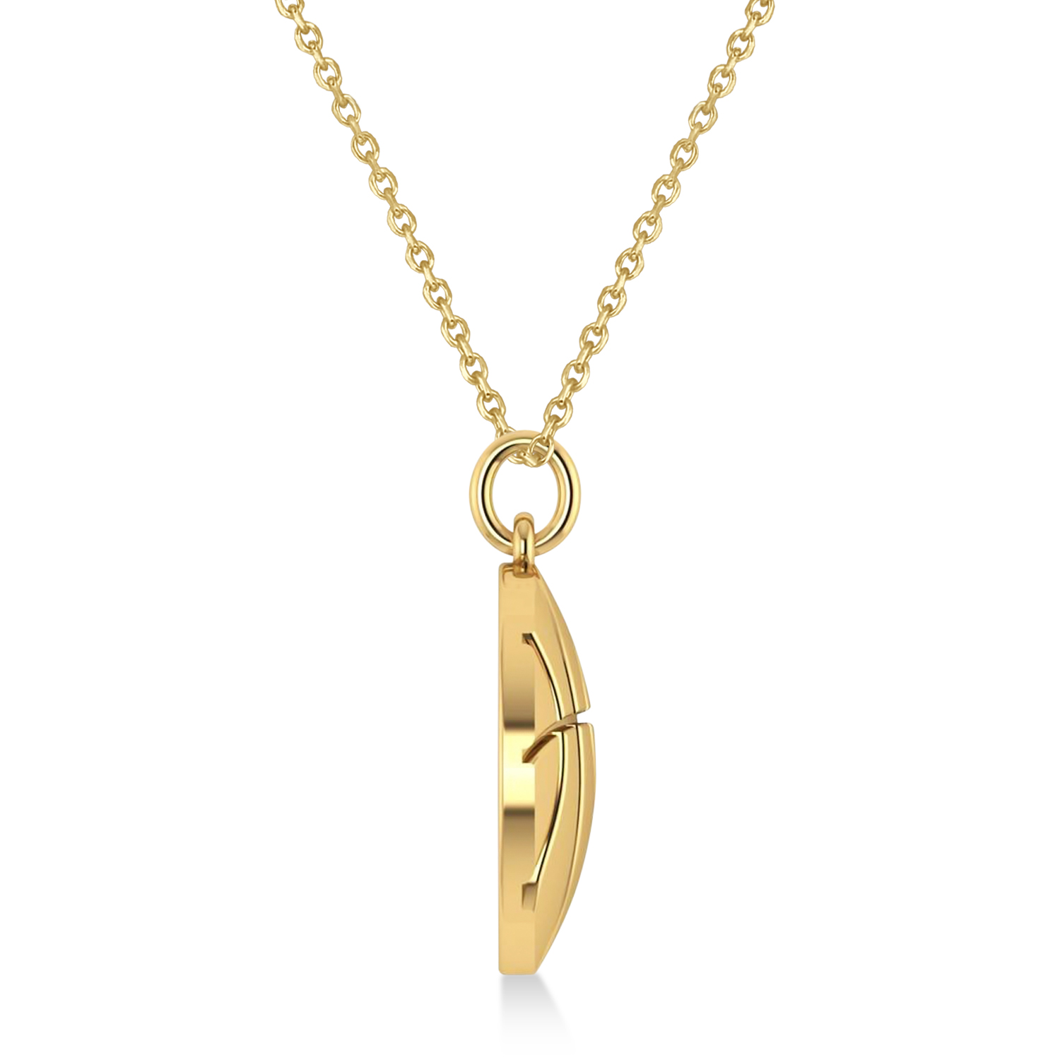 Basketball Charm Men's Pendant Necklace 14K Yellow Gold