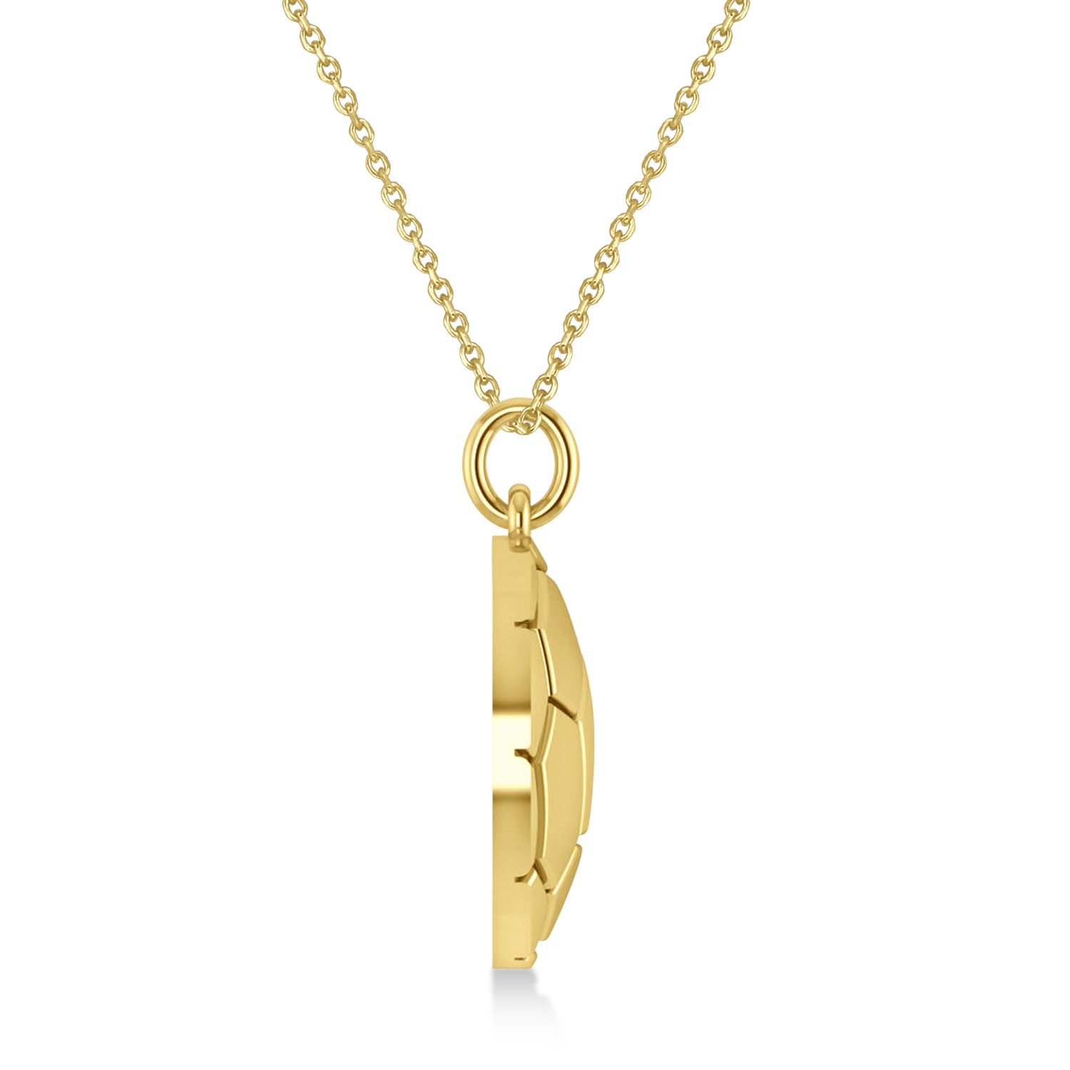 Soccer Ball Charm Men's Pendant Necklace 14K Yellow Gold