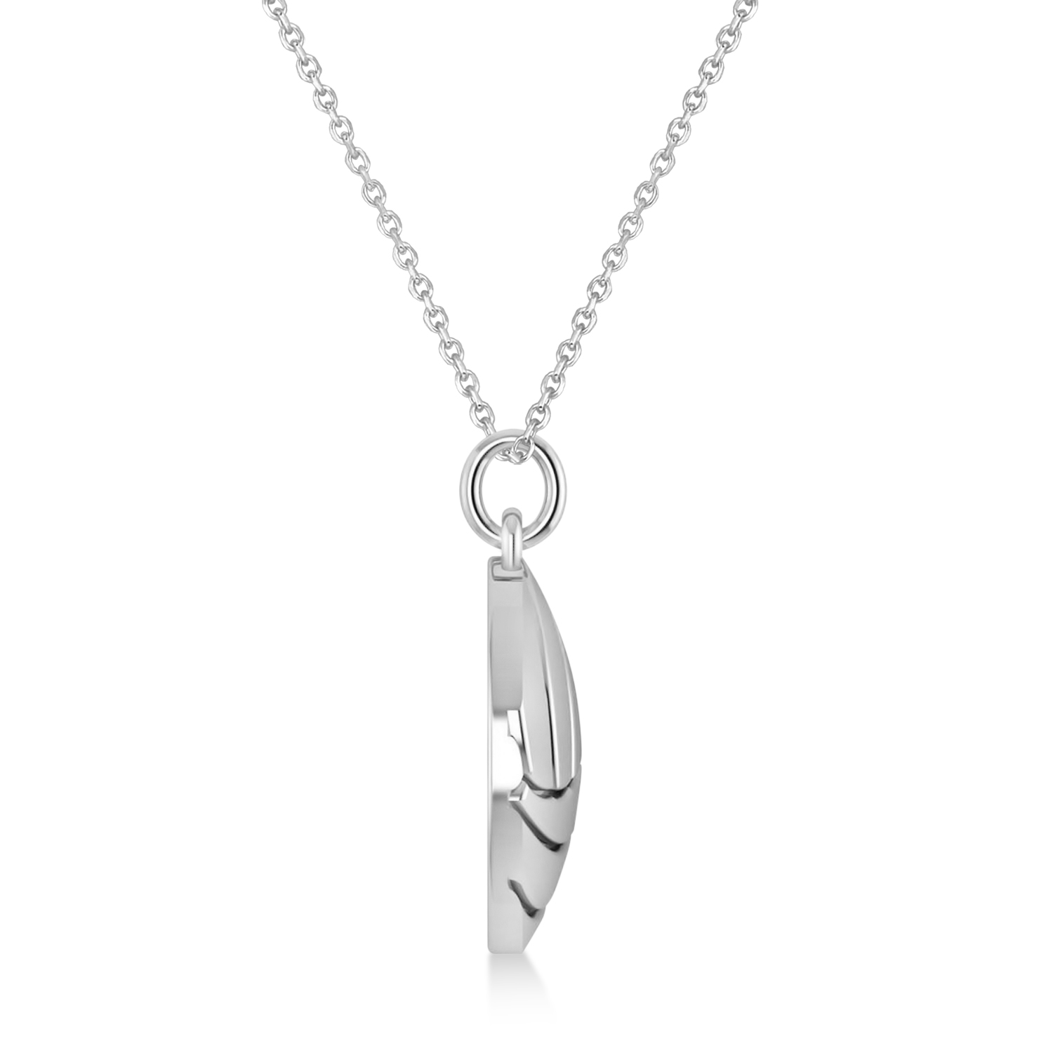 Volleyball Charm Men's Pendant Necklace 14K White Gold-Allurez