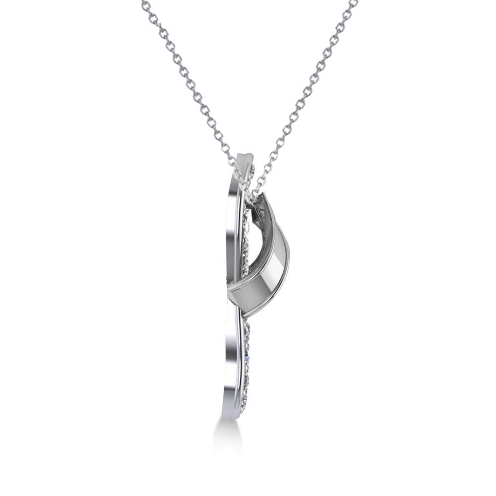 Diamond Summer Flip-Flop Pendant Necklace 14k White Gold (0.76ct)