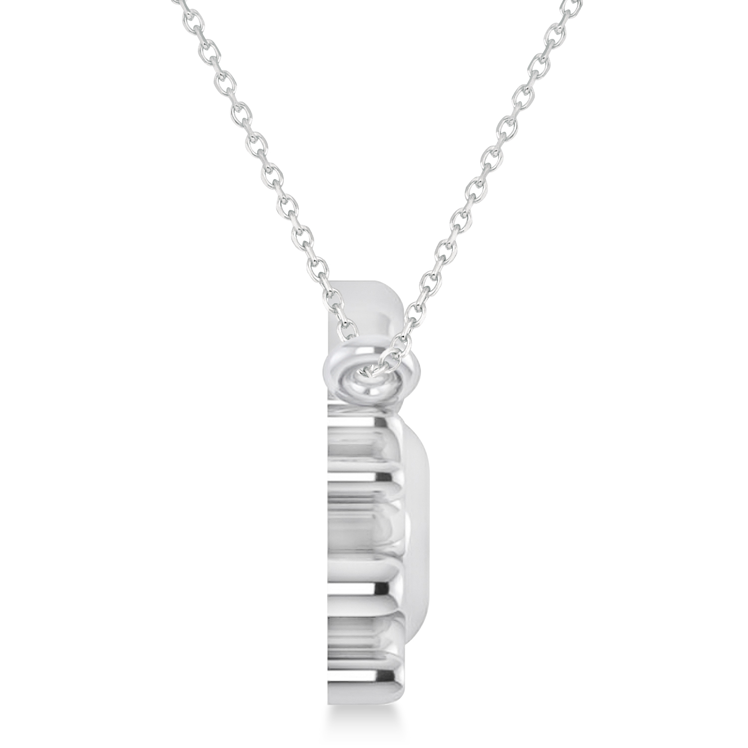 Island Crab Pendant Necklace 14K White Gold