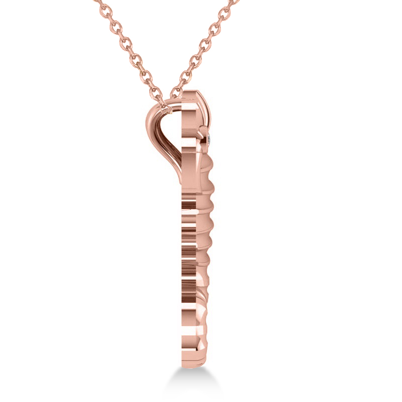 Diamond Seahorse Pendant Necklace 14k Rose Gold (0.01ct)