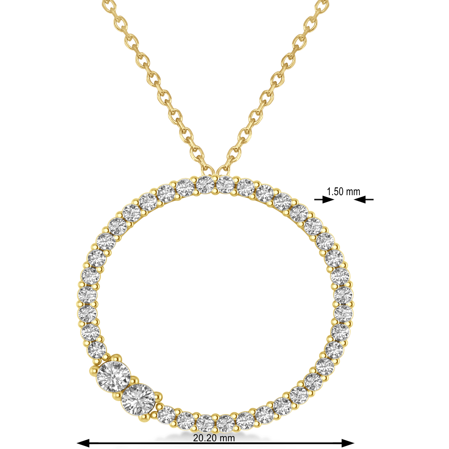 Lab Grown Diamond Locked Circle of Life Pendant Necklace 14k Yellow Gold (0.46ct)