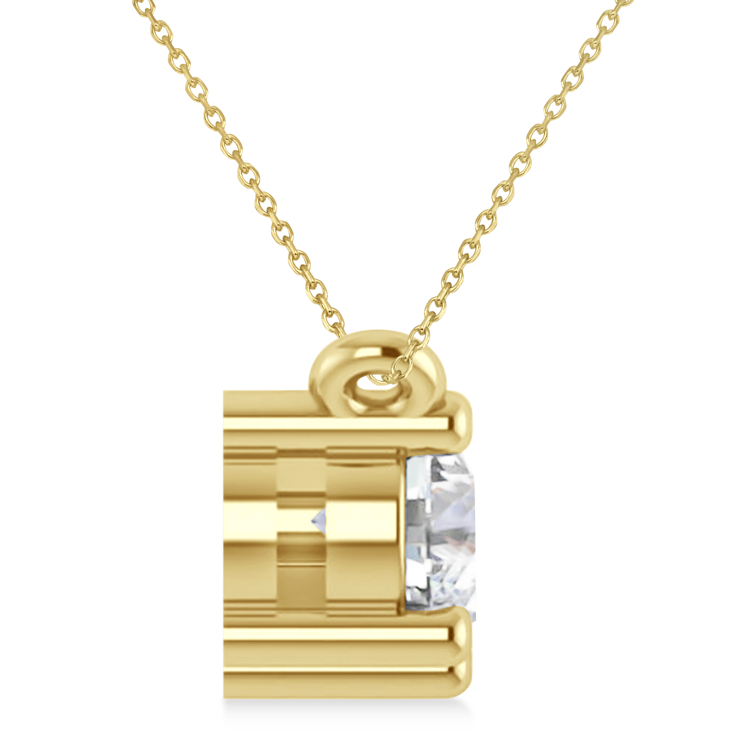 Three Stone Diamond Pendant Necklace 14k Yellow Gold (1.00ct)