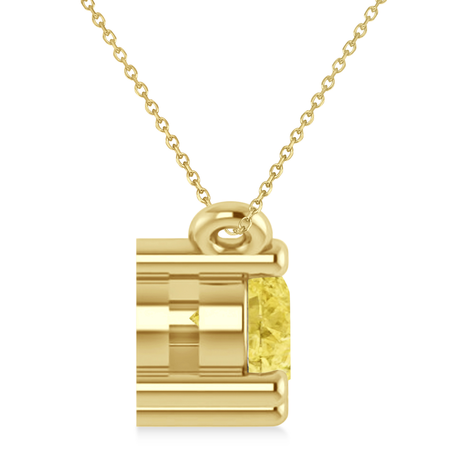 Three Stone Diamond & Yellow Diamond Pendant Necklace 14k Yellow Gold (1.00ct)