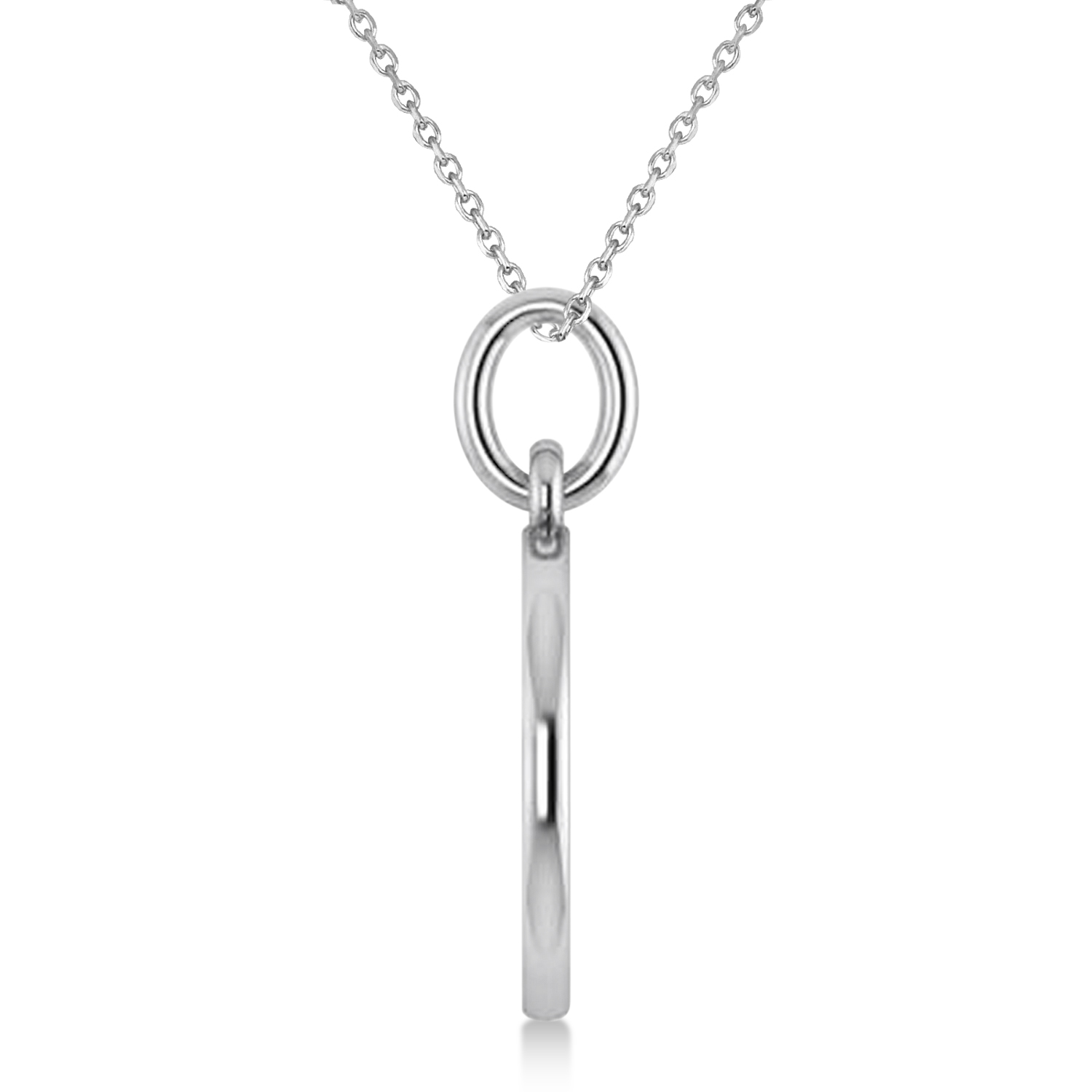 Yin Yang Symbol Pendant Necklace 14k White Gold
