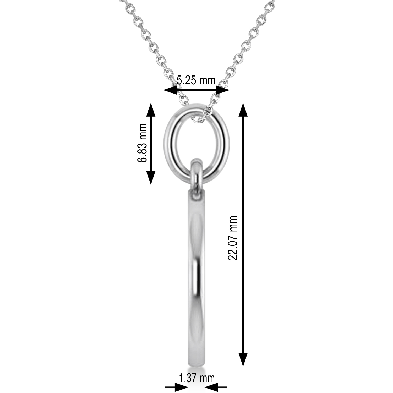 Yin Yang Symbol Pendant Necklace 14k White Gold