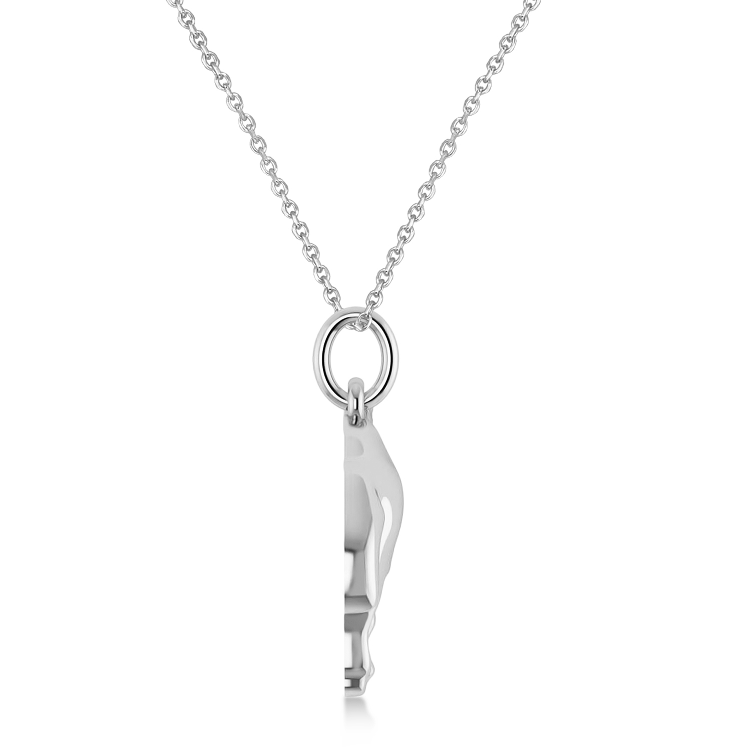 Camel Charm Pendant Necklace 14K White Gold