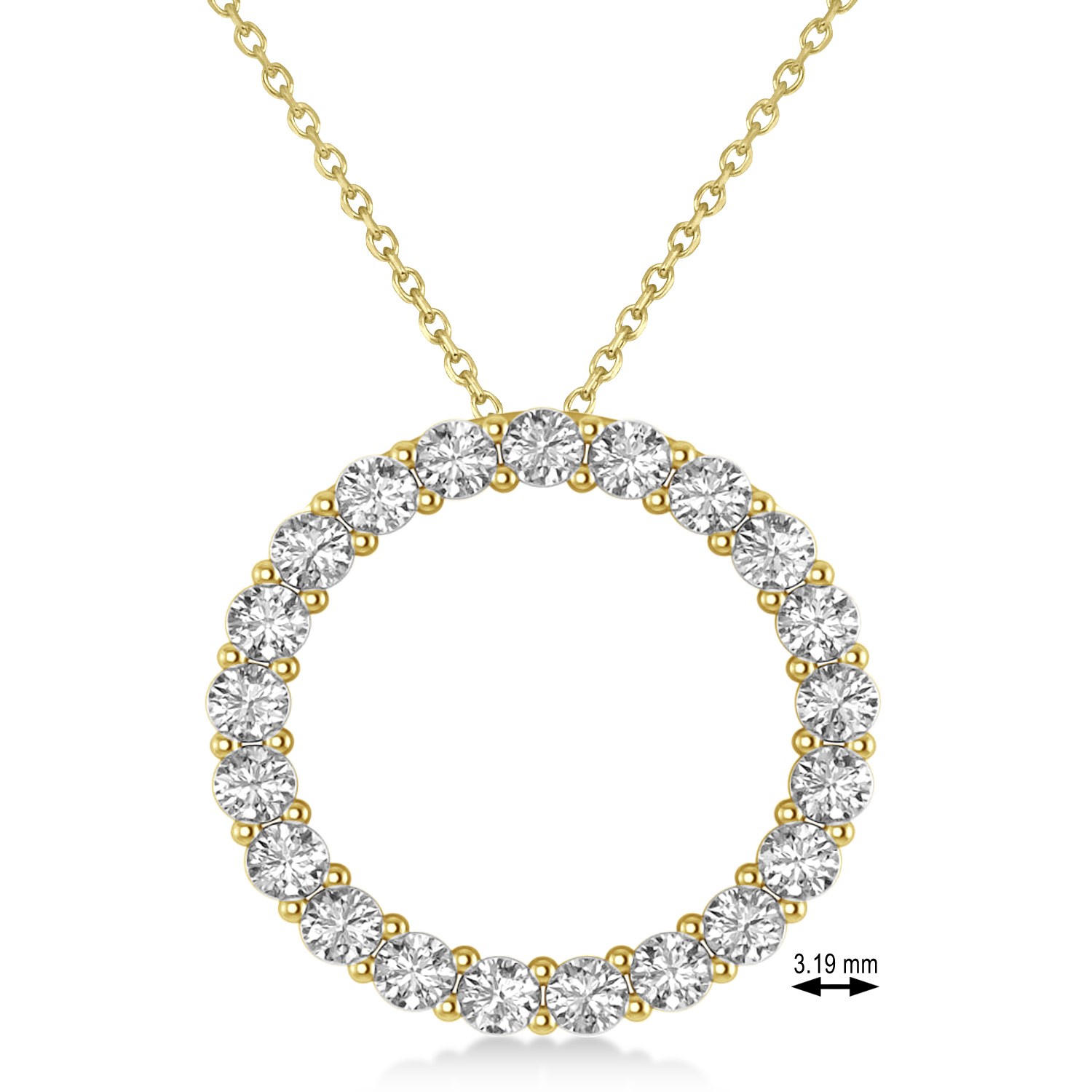 Diamond Circle of Life Pendant Necklace 14k Yellow Gold (2.10ct)