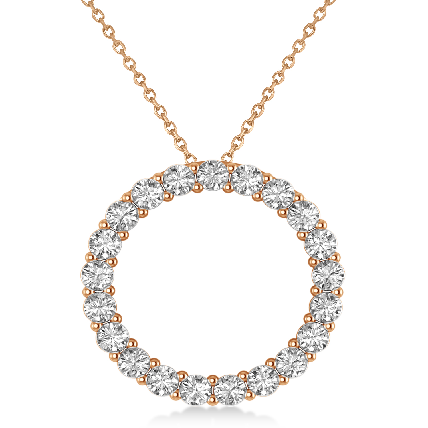 Moissanite Circle of Life Pendant Necklace 14k Rose Gold (2.10ct)