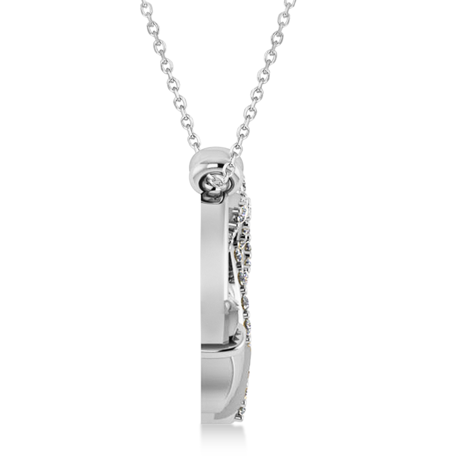 Diamond Claddagh & Trinity Pendant Necklace 14k White Gold (0.18ct)