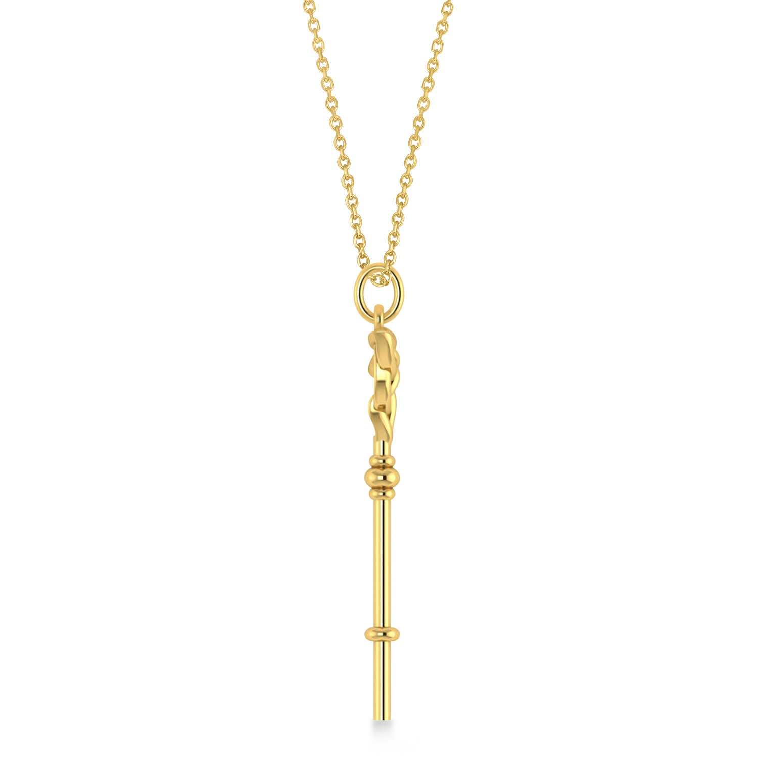Celtic Knot Key Pendant Necklace 14k Yellow Gold