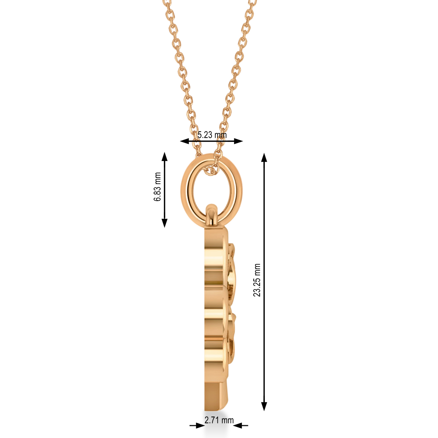 Celtic Knot Three-Leaf Clover Pendant Necklace 14k Rose Gold