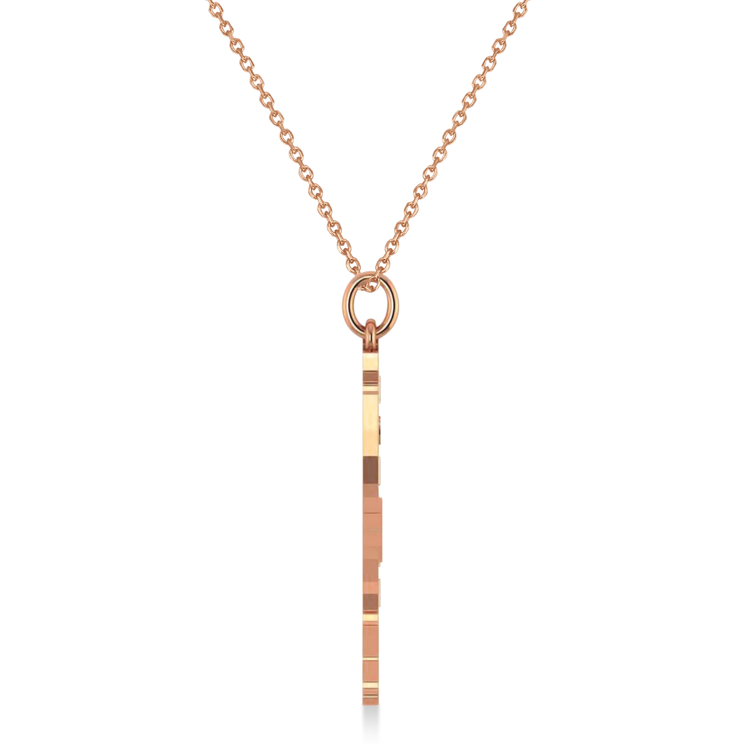 Israel Map Pendant Necklace with Jewish Star 14K Rose Gold