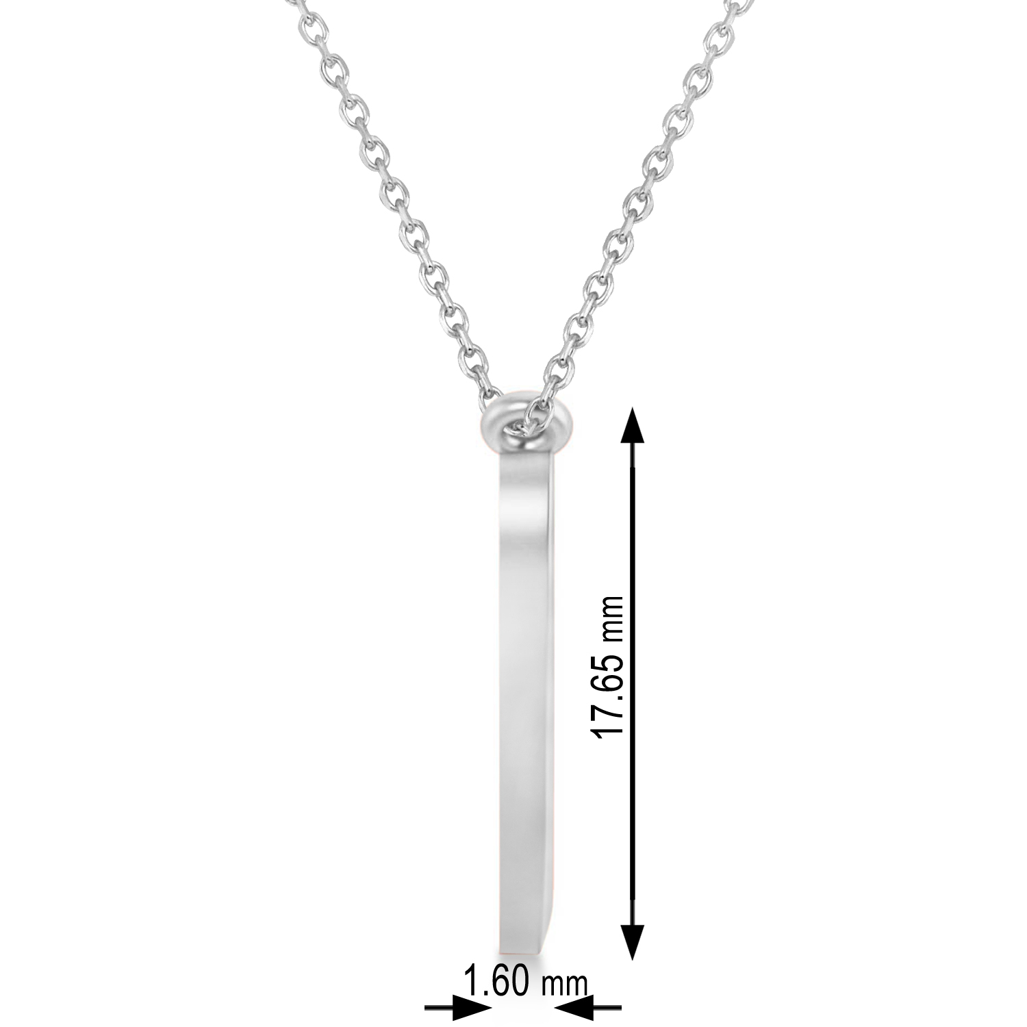 Geometric Heart-Shape Pendant Necklace 14k White Gold