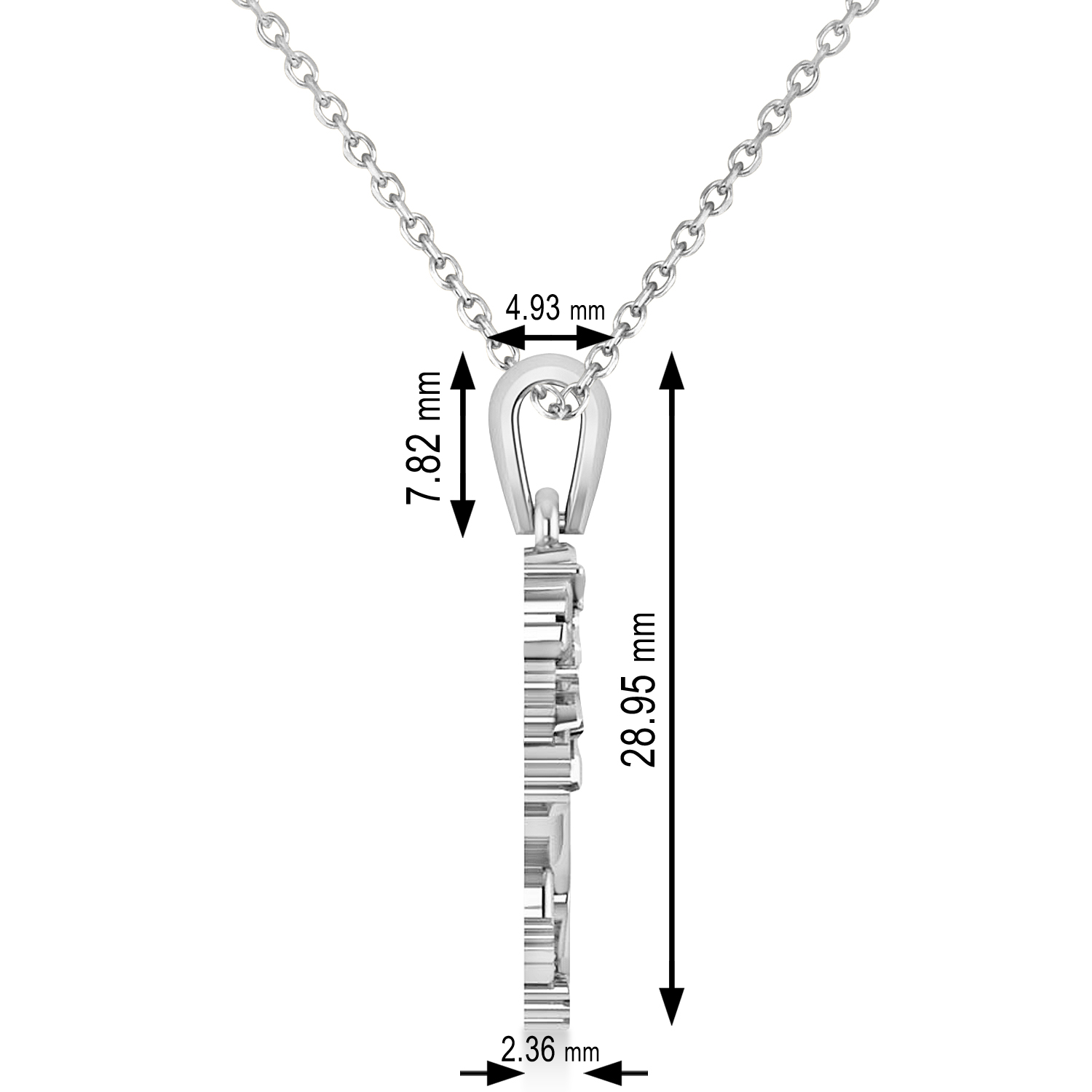 Roaring Lion Charm Pendant Necklace 14k White Gold