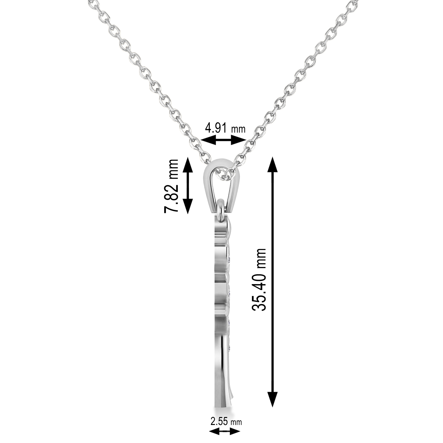 Diamond Family Tree Of Life Charm Pendant Necklace 14k White Gold (0.11 ct)