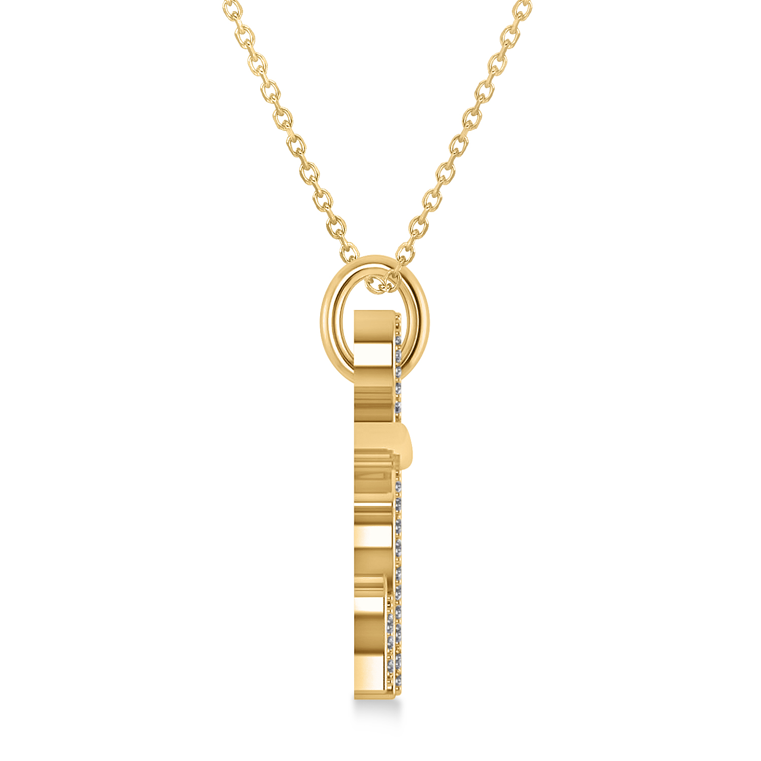 Diamond Elephant Pendant Necklace 14k Yellow Gold (0.34ct)