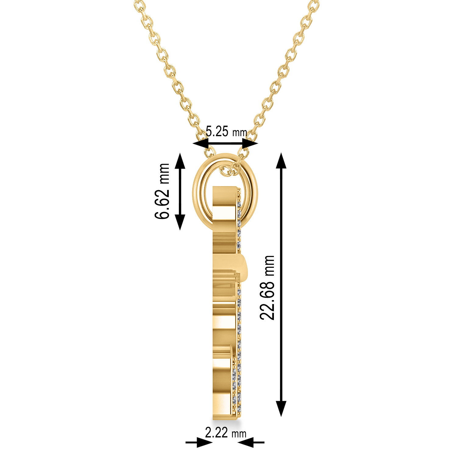 Diamond Elephant Pendant Necklace 14k Yellow Gold (0.34ct)