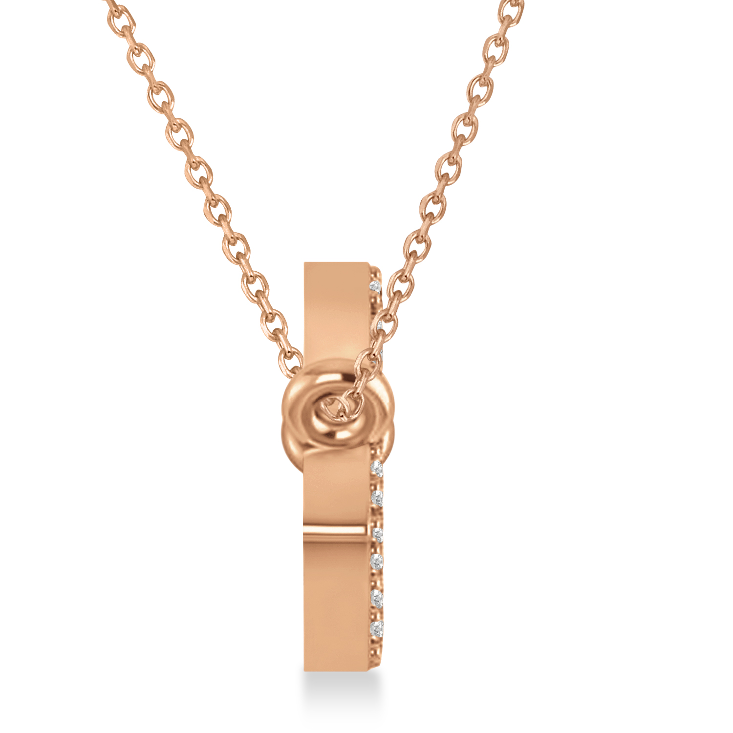 Personalized Lab Grown Diamond Name Pendant Necklace 14k Rose Gold