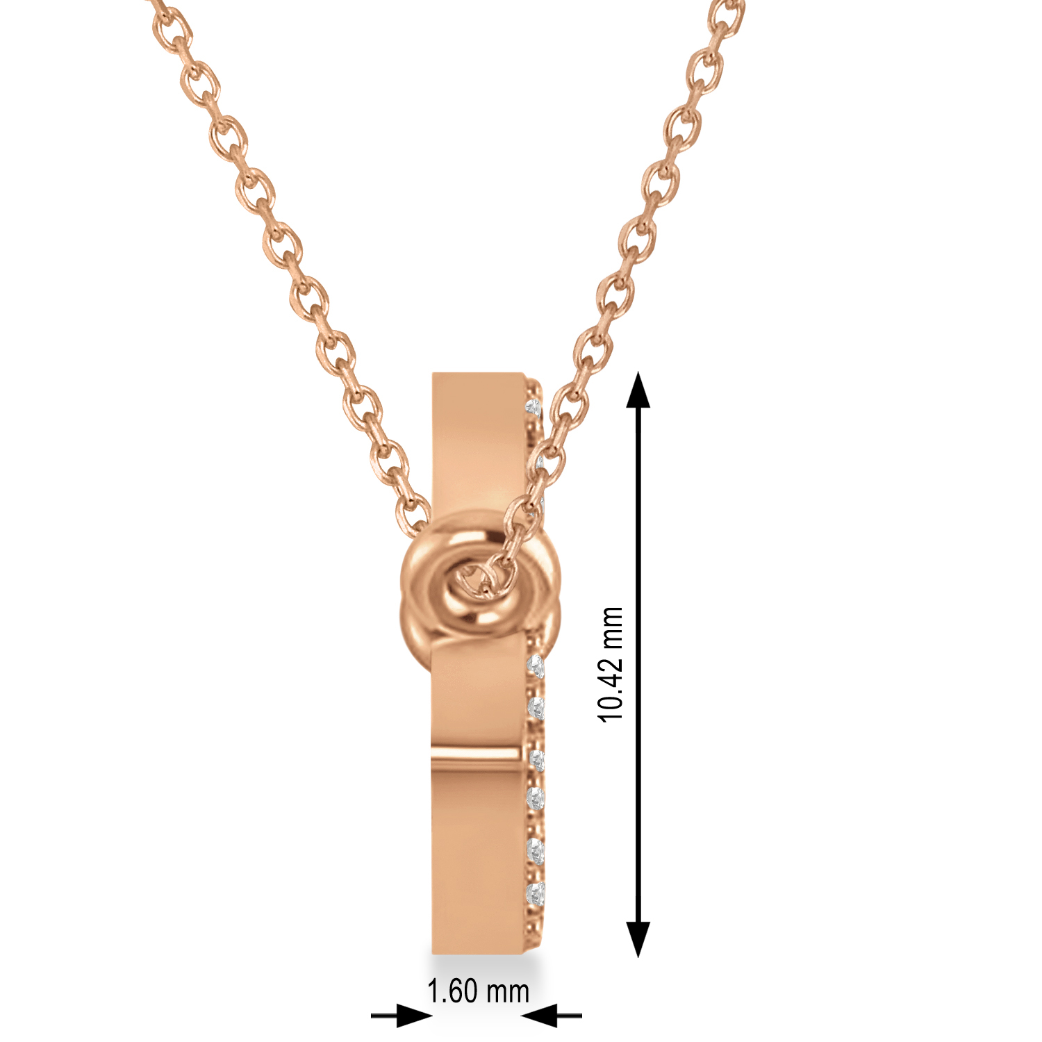 Personalized Lab Grown Diamond Name Pendant Necklace 14k Rose Gold
