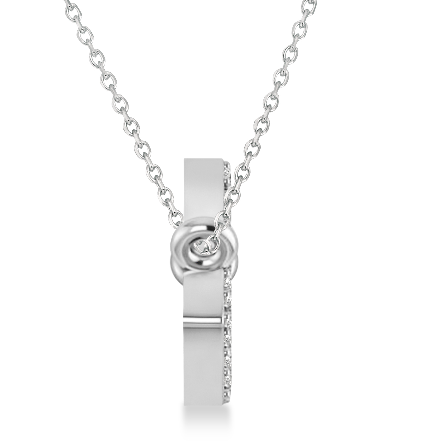 Personalized Lab Grown Diamond Name Pendant Necklace 14k White Gold