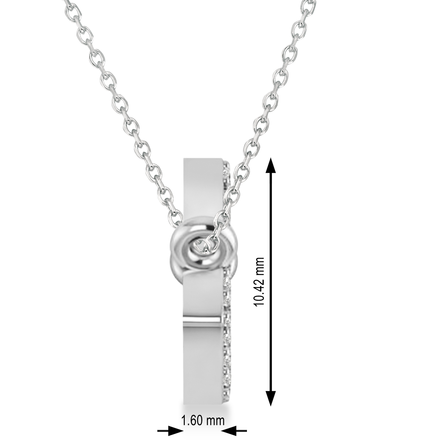 Personalized Lab Grown Diamond Name Pendant Necklace 14k White Gold