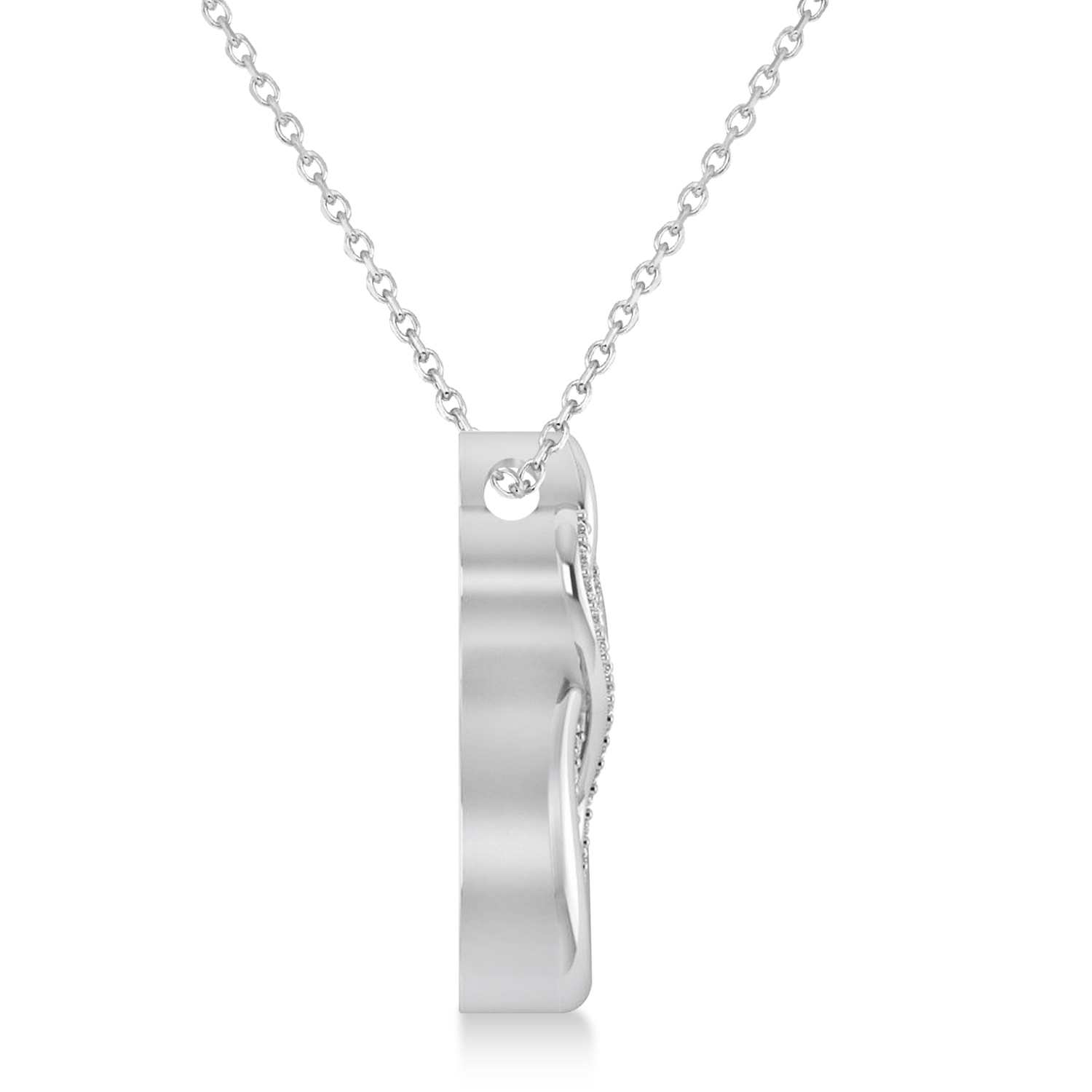 Diamond Double Infinity Pendant 14k White Gold (0.14 ctw)