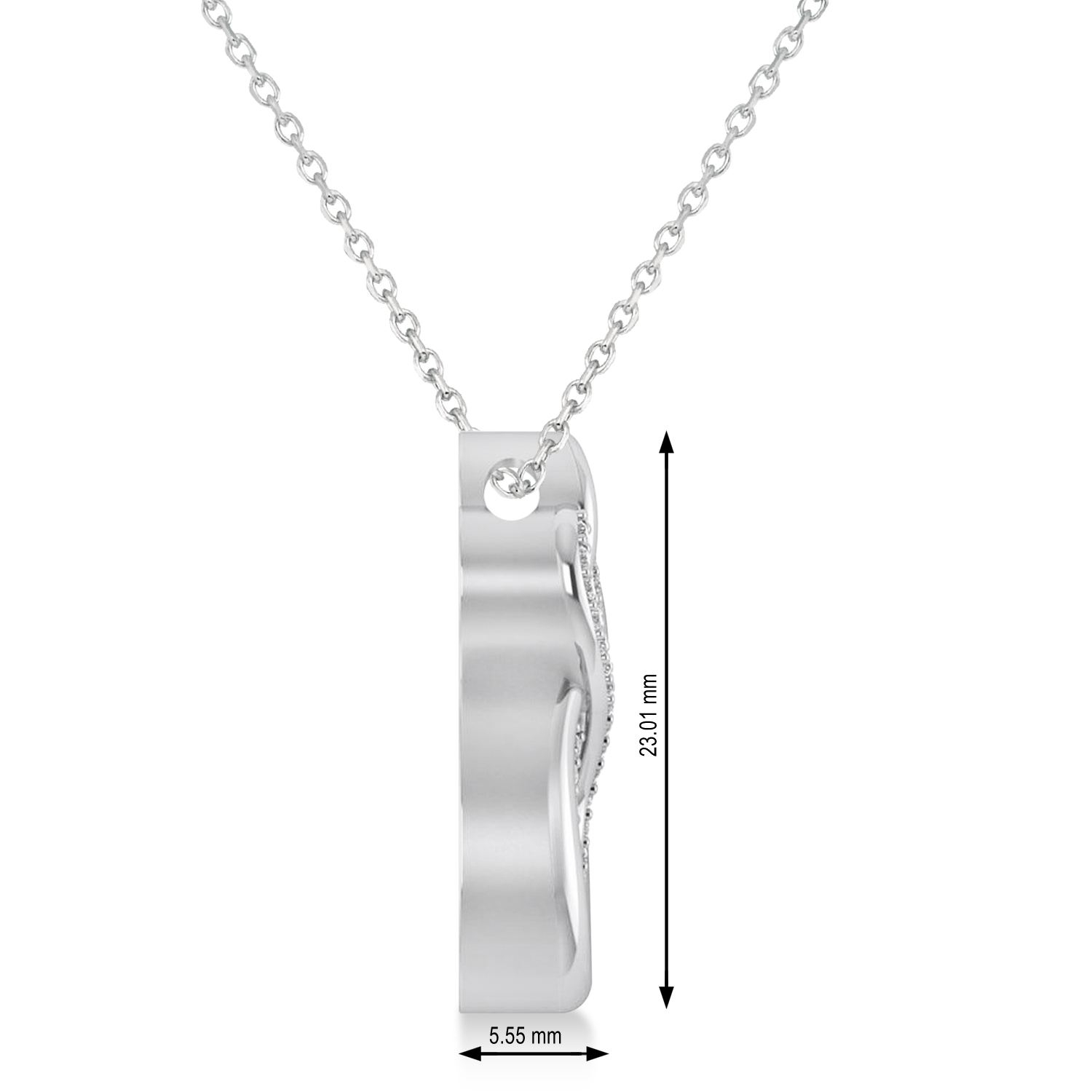 Diamond Double Infinity Pendant 14k White Gold (0.14 ctw)