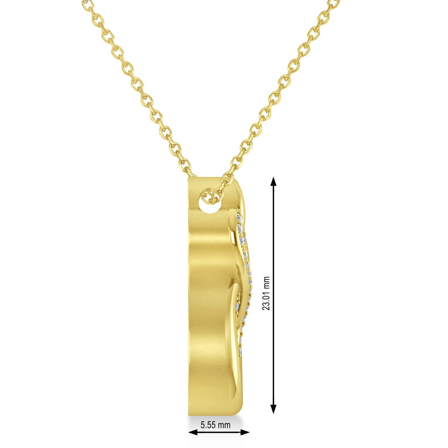 Diamond Double Infinity Pendant 14k Yellow Gold (0.14 ctw)