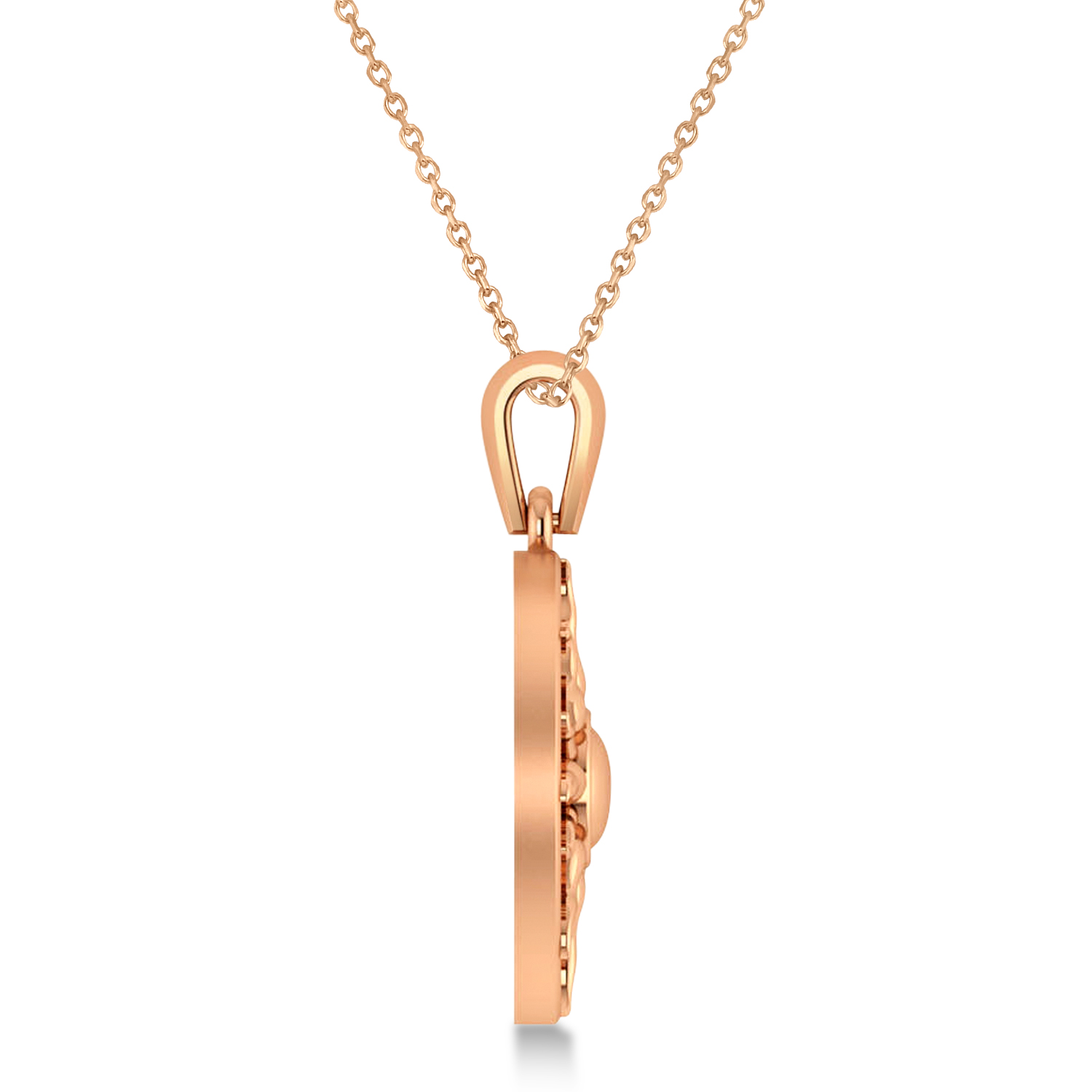 Summertime Sun Circle Pendant Necklace 14k Rose Gold